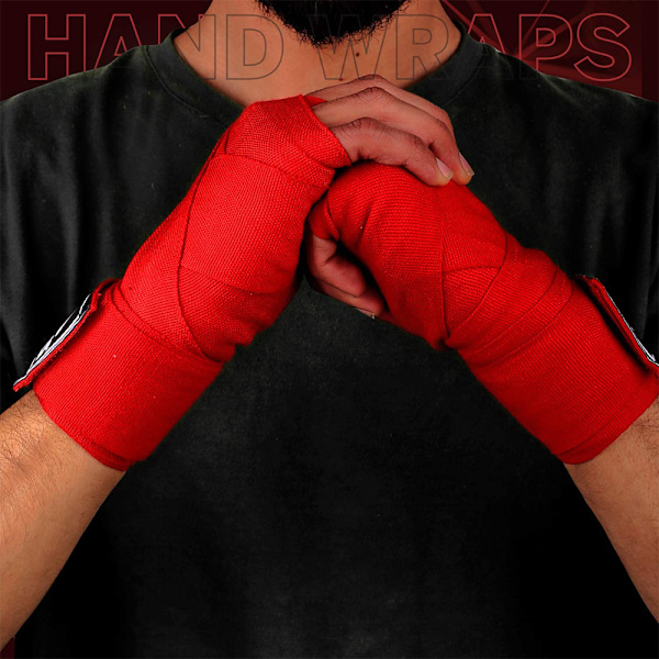1 par professionella handlindor semi elastiska handlindor med tumögla för boxning, MMA, Muay Thai och andra kampsporter