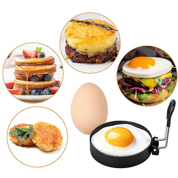 Eggring i rustfritt stål Pannekakeform for stekte egg og omeletter - 4-pakning Lh-1