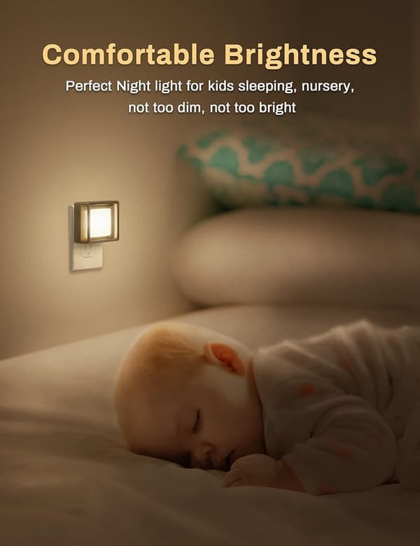 LED Night Light Wall Mounted Night Light [2-Pack] with Dusk Sensor Dimmable Night Light Adjustable Brightness Soft White Light.