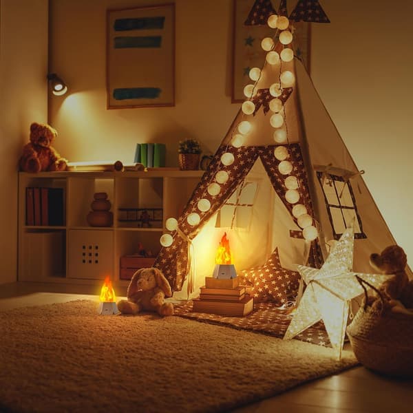 USB oppladbar LED-lampe med flammeeffekt og 3 lysmoduser