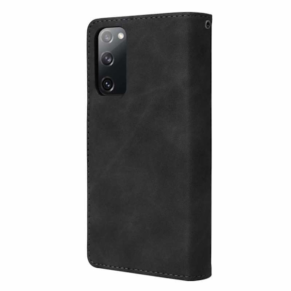 Samsung S20 FE Multifunktionellt Plånboksfodral Zipper 8-Fack Svart Svart