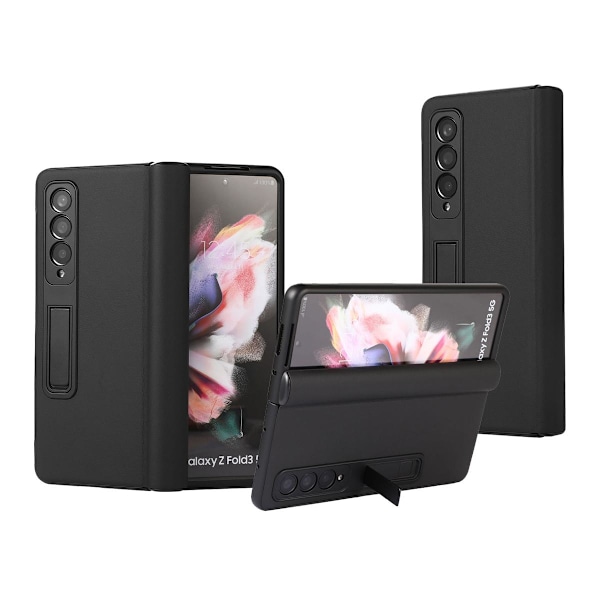 Samsung Galaxy Z Fold3 Mobilskal Fodral Läder - Svart Svart
