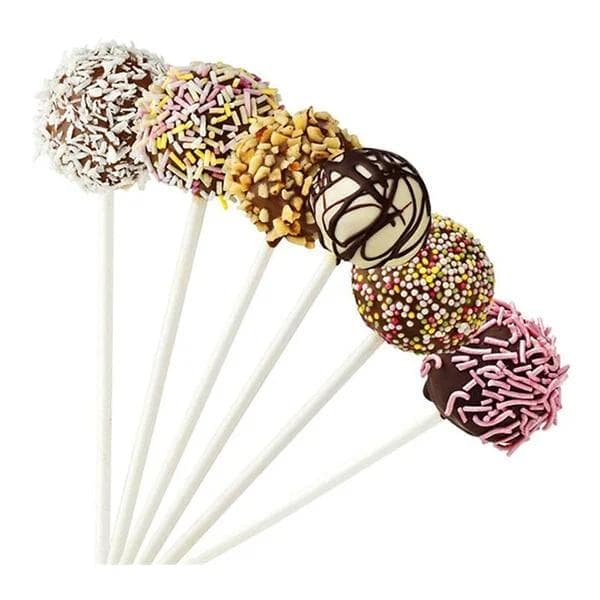 50-pakning - Cake Pops-pinner - DIY Hvit