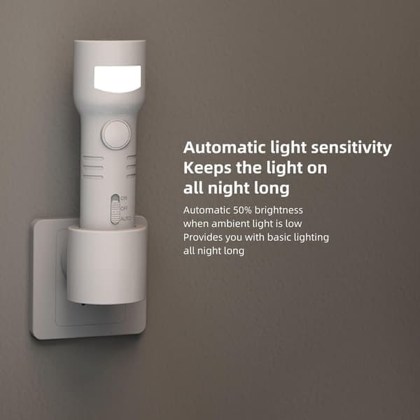 Smart Plug Night Light - Dusk Sensor with 4000K Warm White & RGB Colors, EU Plug (1.15W)