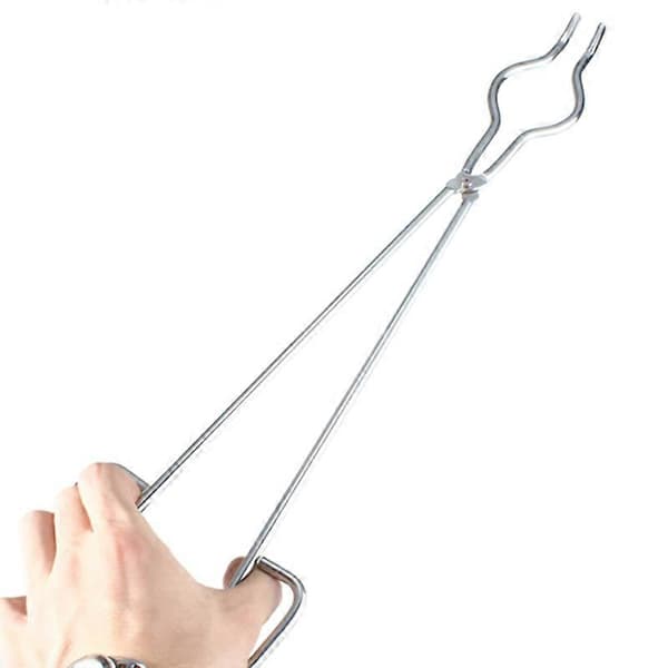 45 cm digeltangsklemme i rustfrit stål grafit smelteovnstangsholder Silver