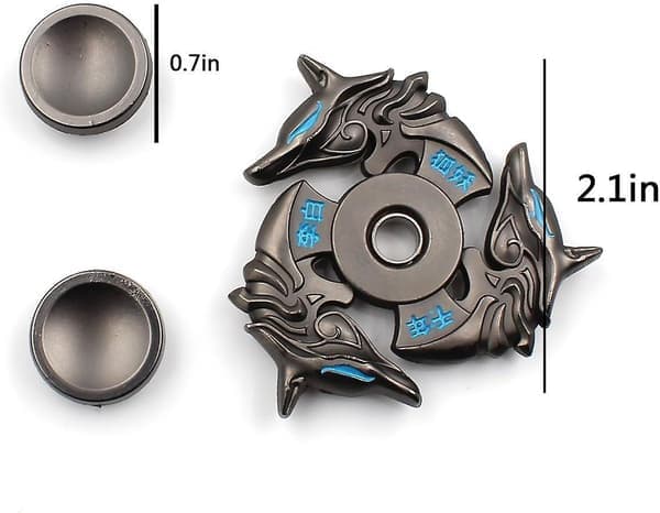 Fidget Spinner Metal Håndspinner EDC ADHD Fokus Legetøj Ultra Holdbart Højhastigheds Angstdæmpende Legetøj, Sort Ræv
