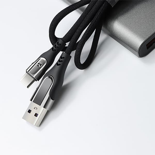 1,2 m svart USB-C snabbladdningskabel