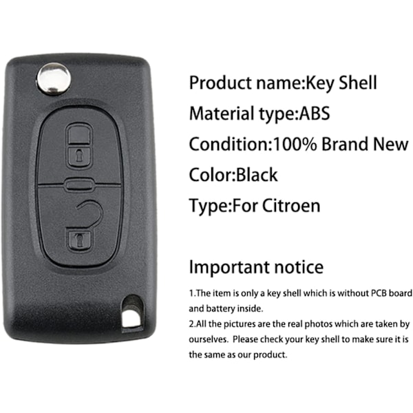 433 MHz 2 knappar fällbar fjärrkontroll smart nyckel för Peugeot Citroen Berlingo 207 208 307 308 407 408 3008 5008 CE0523 ASK bil fjärrkontroll