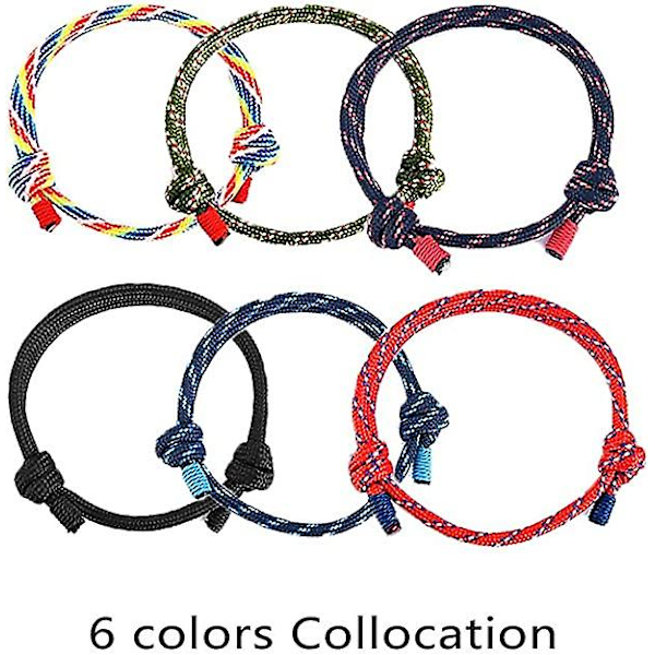 Nautical Braided Armband, 6 delar justerbara handgjorda nautiska armband, unisex
