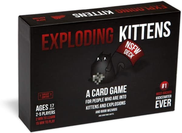 Exploding Kittens NSFW - AIKUISTEN venäläinen ruletti -korttipeli, juomapeli aikuisille - korttipeli aikuisille