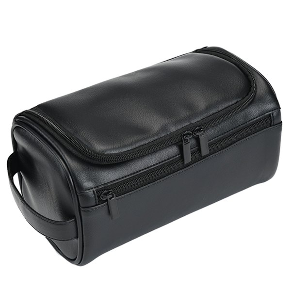 Toalettväska för män Vintage PU Läder Hängande Rakväska Bärbar Badrumsdusch Organizer för Reseaccessoarer