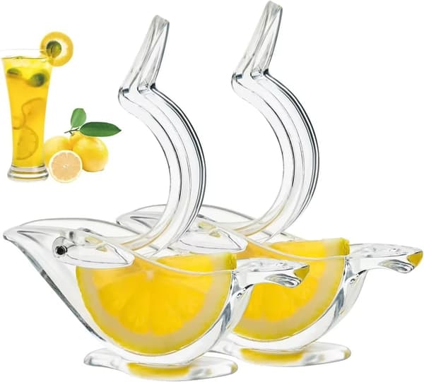 Acrylic Bird Pattern Lemon Squeezer, Lime Green and Yellow