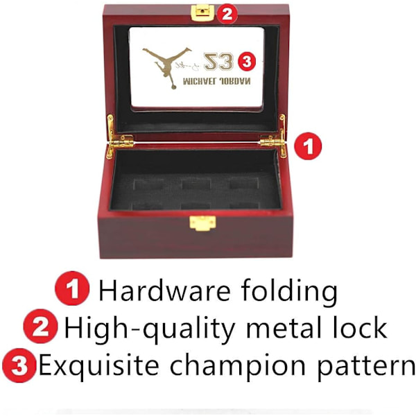 1991,1992,1993,1996,1997,1998 Basket chica'go Championship Replica Bulls Champ Rings Set med låda Gåvor till fäder Ungdom Barn Herr Pojkar 23 MVP