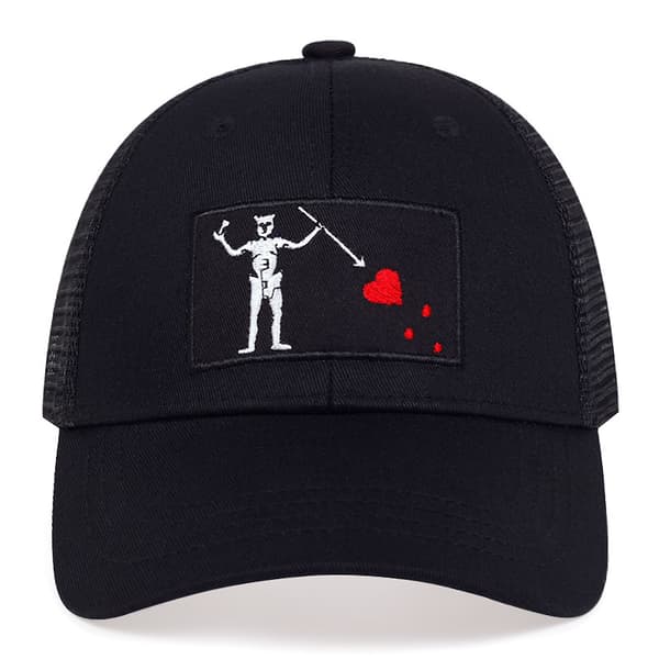 Navy Seal Team Pirate Trident Tactical Mesh Baseballkeps Broderi LOGO Hög svart