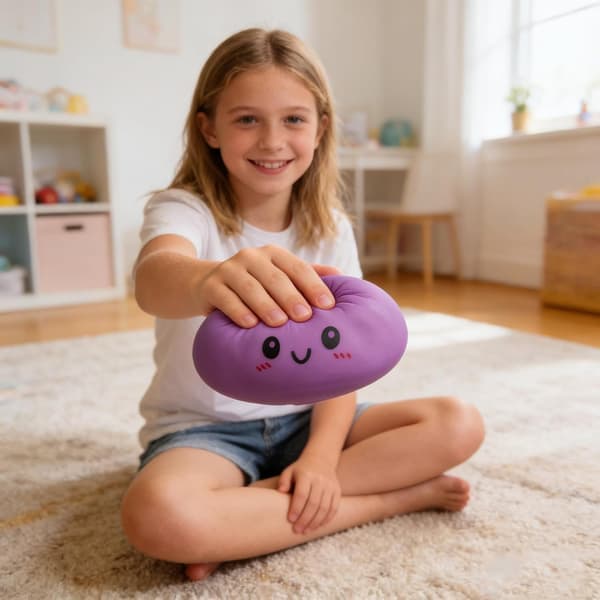 Iso pulla Squishy, Söpö ahdistusta lievittävä Fidget-lelu, Pehmeä puristuslelu aikuisille, violetti