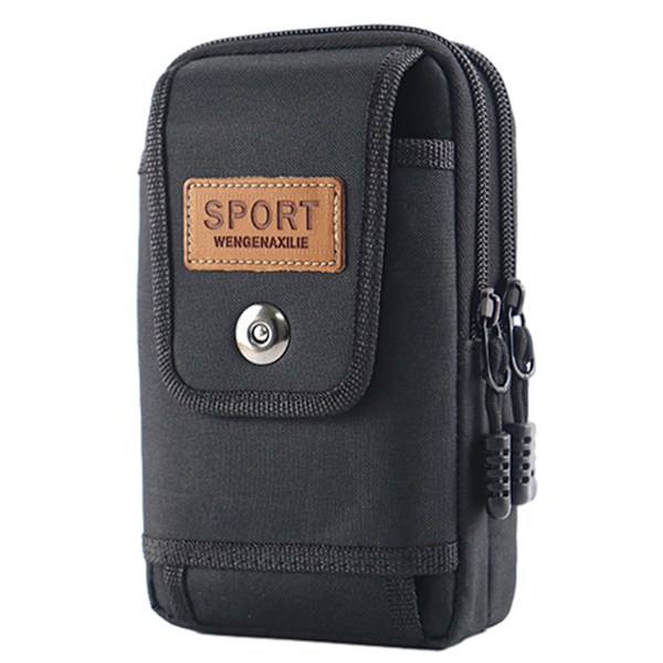 Mobiltelefon multifunktionell slitage bälte Fanny pack vertikal mobiltelefon väska för män