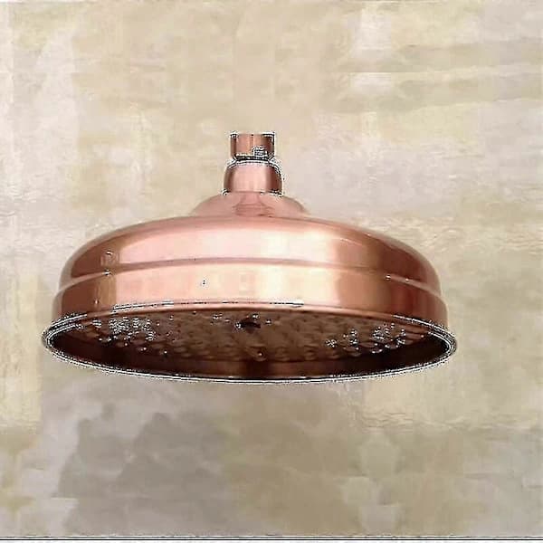 Dusjhode i kobber, 20 cm (8 tommer) diameter, høytrykks fast dusjhode med justerbar vinkel, regndusjhode - Gull.