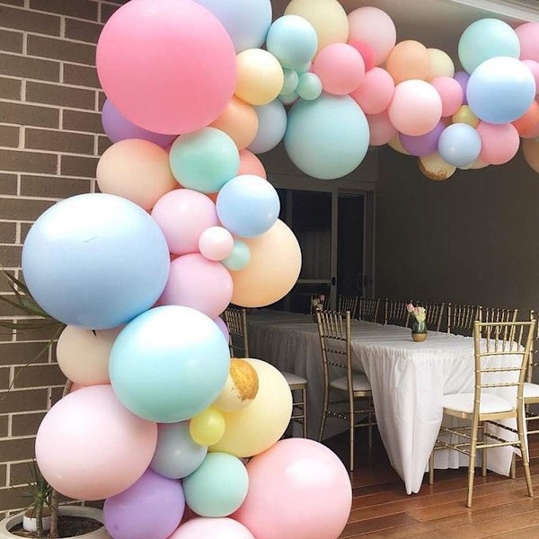 Ballonger Pastell, 100st Ballonger Färgglada, Ballonger Pastell, Ballonger Pastellfärger Mix för Bröllop Födelsedagsfest Babyshower Alla hjärtans dag