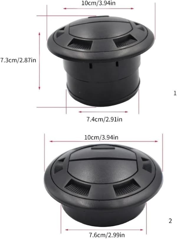 Closeable Rotatable 75mm Air Outlet Vent 1pc-Black 25-26