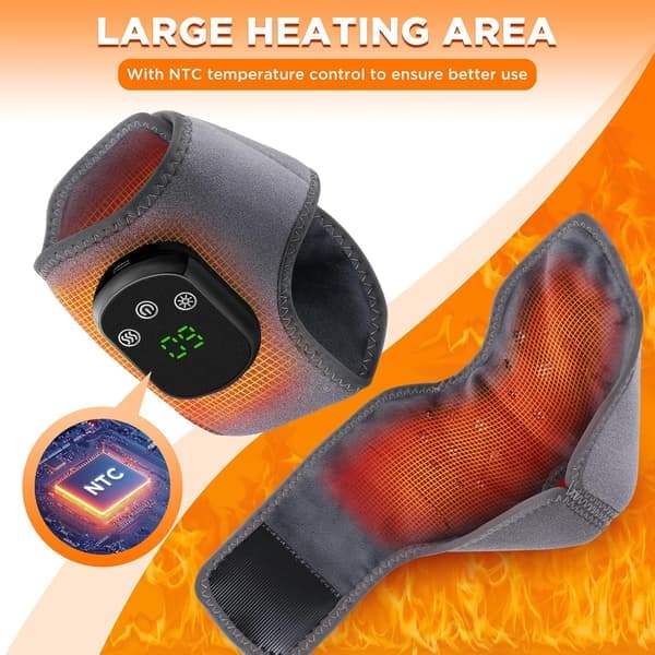 Wireless Ankle Massager with Heat Function, Ankle Heating Pad, USB Rechargeable Heat Brace/Warmer.