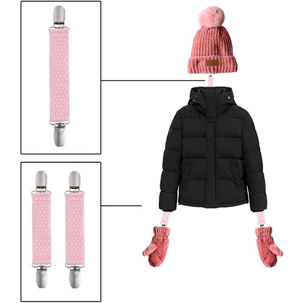 4 st rostfria vantar clips för småbarn barn vantar clips elastisk rostfritt stål vuxna klänning cinch tröja kofta sjal klämma