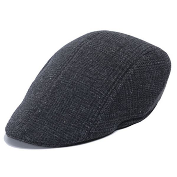 Nyhetspojkehattar för män Irländsk platt keps monterad Ivy hatt Retro Gatsby hatt herr Beret keps twill svart och vit