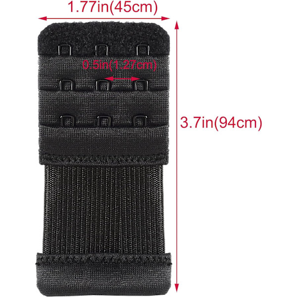 BH-förlängare 3 krokar elastisk stretchig BH-bandförlängning 3-pack