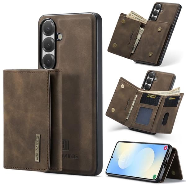 Samsung Galaxy S26 5G-deksel DG.MING M1-serie 3-fold Multi Lommebok + Magnetisk Telefondeksel Kaffe Kaffe