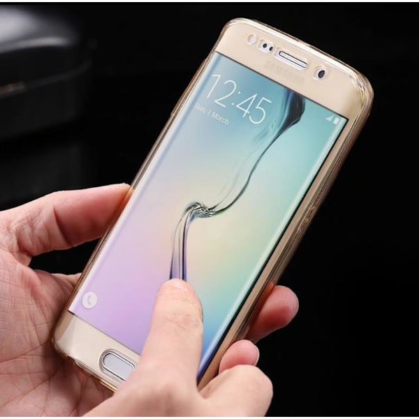 Samsung S7 Dubbelsidigt silikonfodral med TOUCHFUNKTION Guld Guld