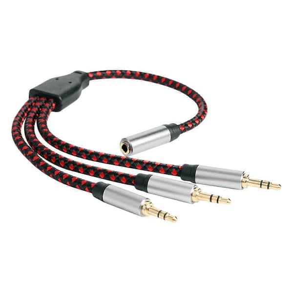 30 cm 3,5 mm hun til 3 3,5 mm han jack audio splitterkabel Aux-ledning