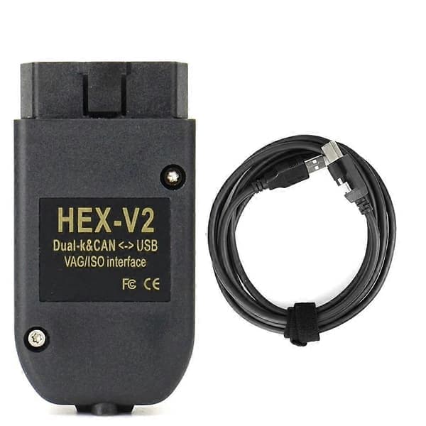 Nyeste FT232 V25.3 VAG scanner værktøj, VAG KKL VCDS kabel, OBD2 diagnostisk kabel, OBD2 scanner, HEX V2 VAGCOM, Engelsk version, sort.