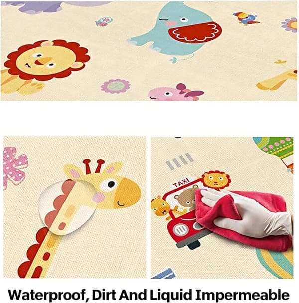 Baby Play Mat Foldable Crawling Mat Waterproof Play Mat Educational Crawling Games for Babies Aged 0-6 Months