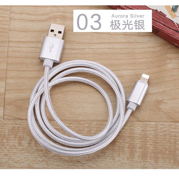 2 st 3 m USB-laddningskabel för iphone
