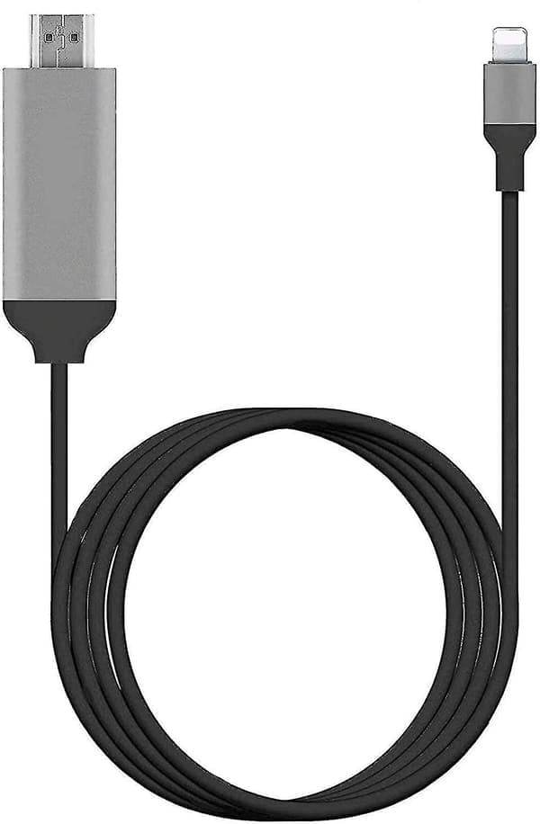 [Apple MFi-certificeret] Lightning til HDMI-adapter, HDTV-kabeladapter kompatibel med iPhone, iPad, iPod 1080p Digital AV Syn