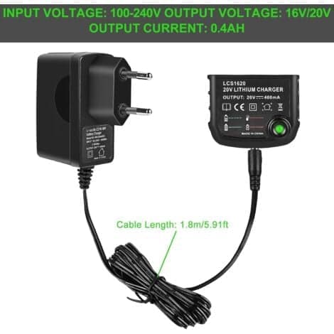 18V/20V litiumlader kompatibel med Black