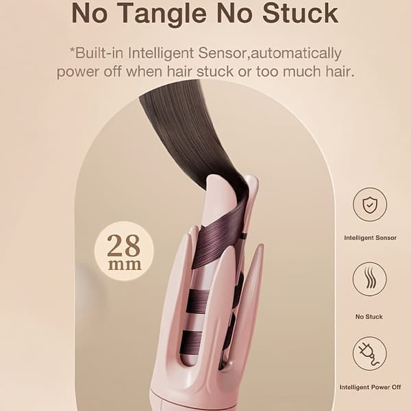 Krøllejern Automatisk Rotation (150-210℃ - Pink)