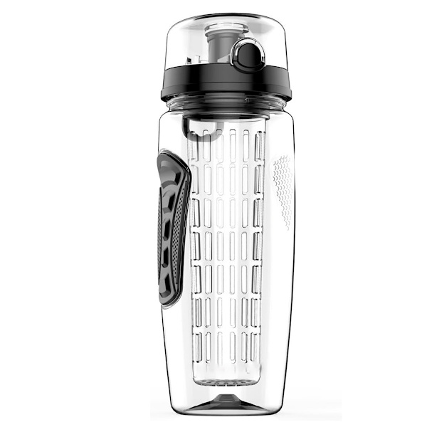 930 ml vattenflaska med fruktinsats – stor kapacitet, BPA-fri, gångjärnslock med handtag – läckagesäker design.