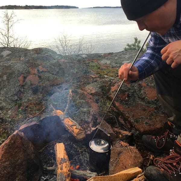 Utendørs campingbålverktøy Bærbart uttrekkbart lommebelg i rustfritt stål