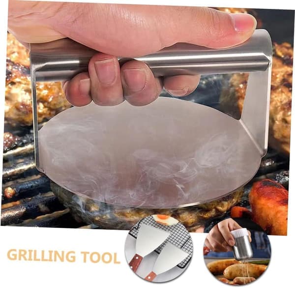 Udstyret med kødpresse, grillredskaber til udendørs camping og sammenkomster.