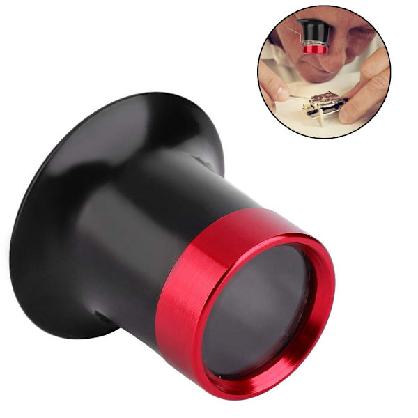 Luppförstoringsglas Urmakare Dubbellins Ögonglas Lupp Aluminiumlegering Ögonlupp Reparation, Förstoringsglas för Klocka för Urmakare Reparation 5X
