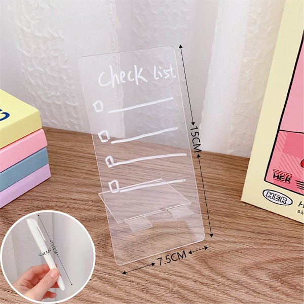 Transparent memo board i akryl - 15x7,5 cm