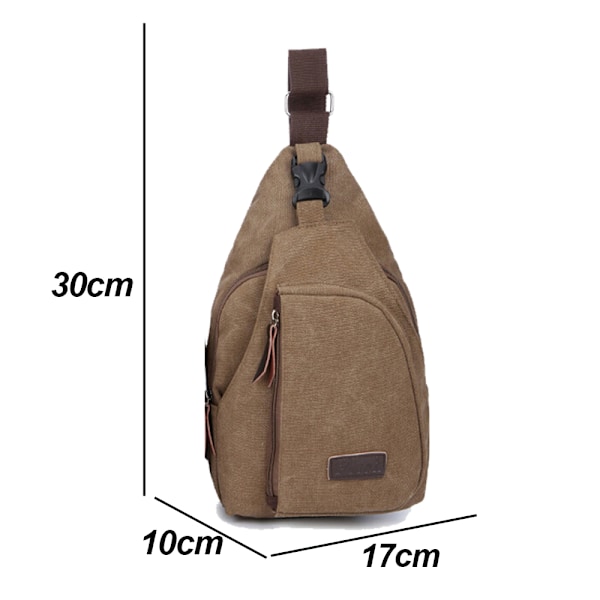 Canvas Slängväska Crossbody Ryggsäck Vandringsdagspackning Ryggsäck för Män Kvinnor Utomhus Cykling Resor
