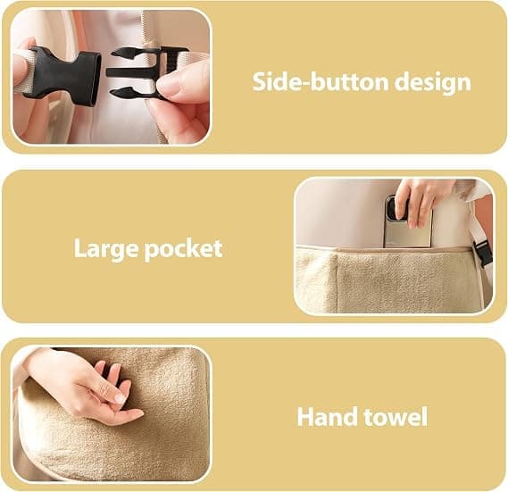 Professional Kitchen Apron with Two Pockets, Adjustable Strap, Unisex, Water-Resistant, Large Pockets for Men and Women, 50x70cm
