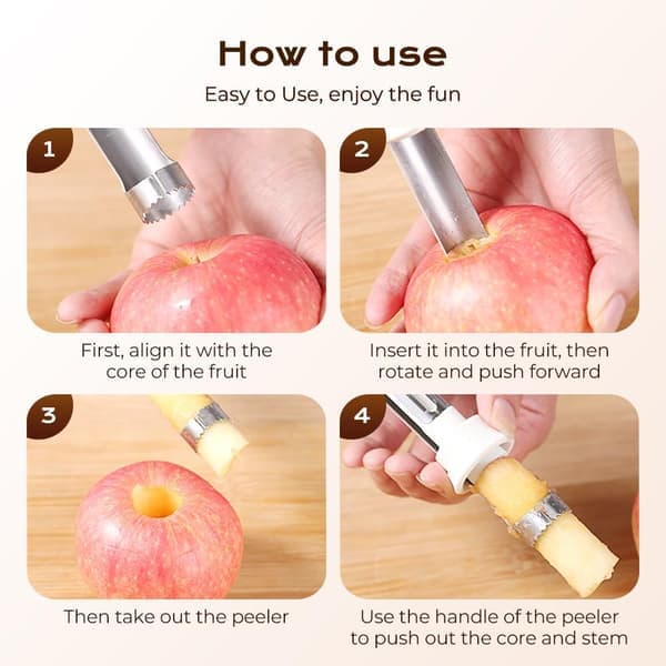2-in-1 Apple Corer & Peeler 2026 Upgrade - Multifunctional Fruit Peeling Tool with Vegetable Peeler, Kitchen Utensil