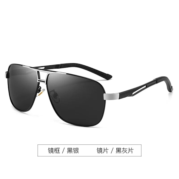 Topp Aluminium Magnesium Fyrkantiga polariserade fotokromatiska solglasögon Herr Solglasögon Militär säkerhet Körning Oculos De Sol Masculino Blacksliver