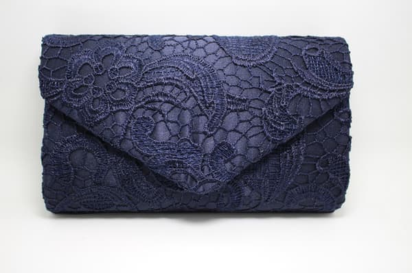 Elegant blomsterblonde clutch taske til kvinder, perfekt til aftenprom, blå