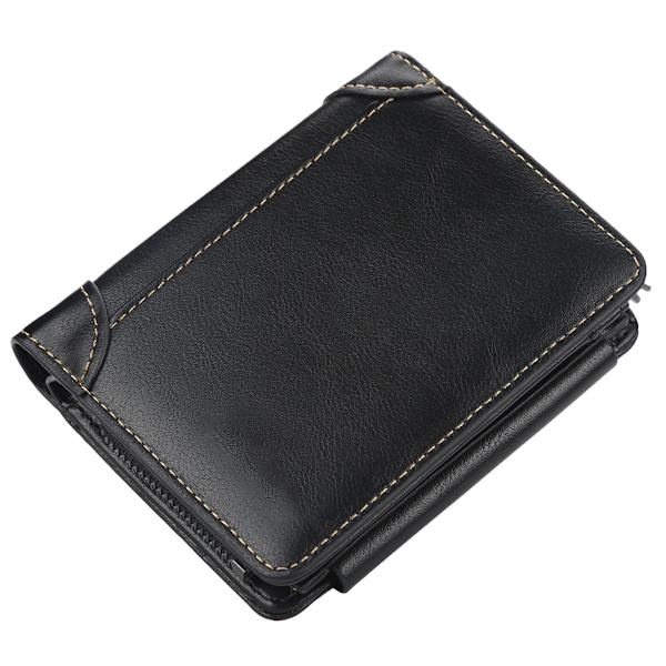 Läder Trifold Plånböcker för Män, Kort stil, Fashionabla Herrplånböcker