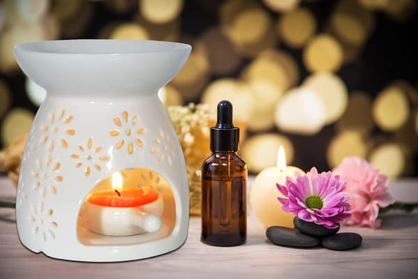 Keramisk Diffuser/Æterisk Olie Diffuser med Fyrfadslys Keramisk Olie Diffuser/Æterisk Oliebrænder/Aromadiffuser til Hjemmekontor & Toiletter