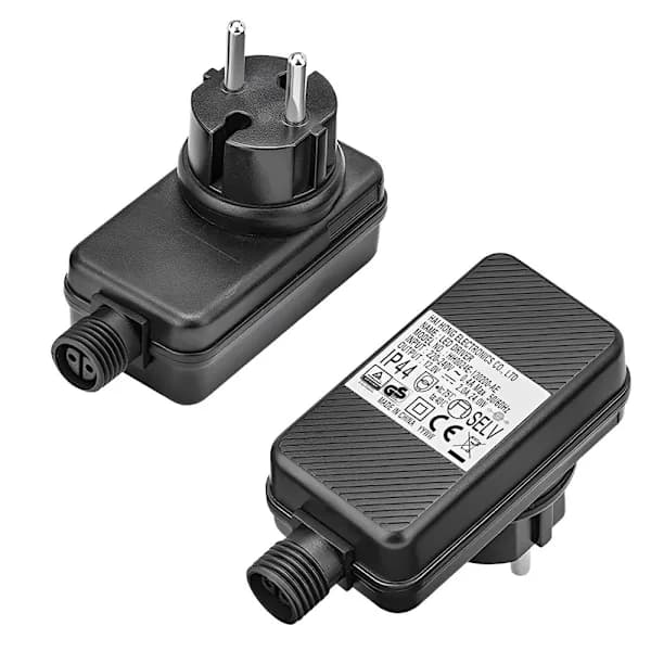 2 stk transformator 220V 12V IP44 vanntett strømforsyning 24W 2A AC-adapter LED-transformator for julebelysning lyslenker