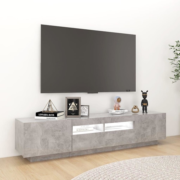 vidaXL TV-bänk med LED-belysning betonggrå 180x35x40 cm grå